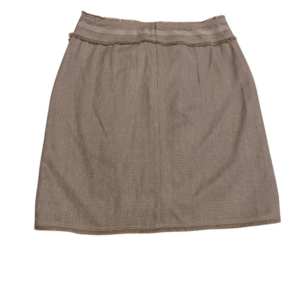 ANN Taylor Women’s Pencil Skirt Fringe Trim Faux Wrap Size 2P - Picture 3 of 11